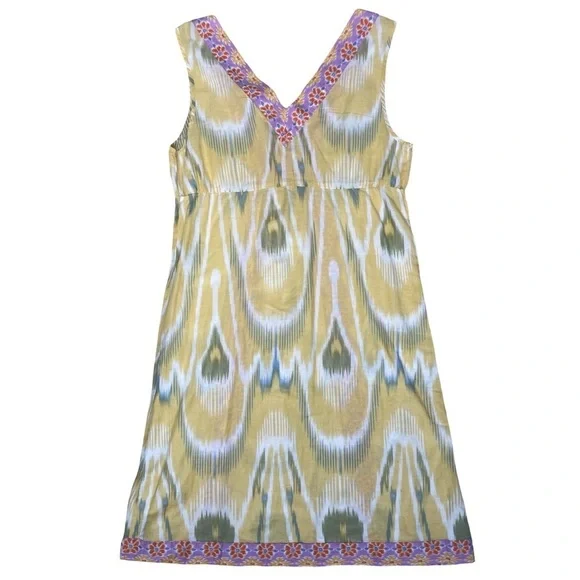 Lilka for Anthropologie Ikat Floral Print Sleeveless Cotton Dress - Size XS - Picture 3 of 9
